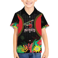 Custom Caribbean Cricket St Kitts and Nevis Family Matching Tank Maxi Dress and Hawaiian Shirt Two Islands One Fire Patriots Crown 2025 - Black - Wonder Print Shop