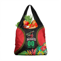 Custom Caribbean Cricket St Kitts and Nevis Grocery Bag Two Islands One Fire Patriots Crown 2025 - Black - Wonder Print Shop