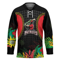 Custom Caribbean Cricket St Kitts and Nevis Hockey Jersey Two Islands One Fire Patriots Crown 2025 - Black - Wonder Print Shop