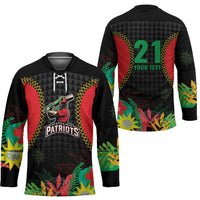 Custom Caribbean Cricket St Kitts and Nevis Hockey Jersey Two Islands One Fire Patriots Crown 2025 - Black - Wonder Print Shop