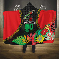 Custom Caribbean Cricket St Kitts and Nevis Hooded Blanket Two Islands One Fire Patriots Crown 2025 - Black - Wonder Print Shop