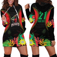 Custom Caribbean Cricket St Kitts and Nevis Hoodie Dress Two Islands One Fire Patriots Crown 2025 - Black - Wonder Print Shop