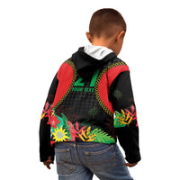 Custom Caribbean Cricket St Kitts and Nevis Kid Hoodie Two Islands One Fire Patriots Crown 2025 - Black - Wonder Print Shop