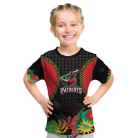Custom Caribbean Cricket St Kitts and Nevis Kid T Shirt Two Islands One Fire Patriots Crown 2025 - Black - Wonder Print Shop