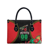 Custom Caribbean Cricket St Kitts and Nevis Leather Bag Two Islands One Fire Patriots Crown 2025 - Black - Wonder Print Shop