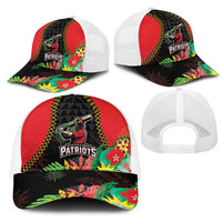 Caribbean Cricket St Kitts and Nevis Mesh Trucker Cap Two Islands One Fire Patriots Crown 2025 - Black - Wonder Print Shop