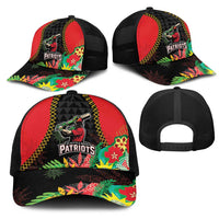Caribbean Cricket St Kitts and Nevis Mesh Trucker Cap Two Islands One Fire Patriots Crown 2025 - Black - Wonder Print Shop