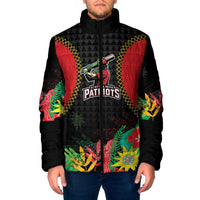 Custom Caribbean Cricket St Kitts and Nevis Padded Jacket Two Islands One Fire Patriots Crown 2025 - Black - Wonder Print Shop