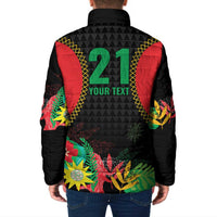 Custom Caribbean Cricket St Kitts and Nevis Padded Jacket Two Islands One Fire Patriots Crown 2025 - Black - Wonder Print Shop