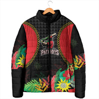 Custom Caribbean Cricket St Kitts and Nevis Padded Jacket Two Islands One Fire Patriots Crown 2025 - Black - Wonder Print Shop
