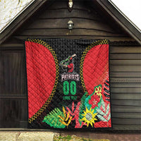 Custom Caribbean Cricket St Kitts and Nevis Quilt Two Islands One Fire Patriots Crown 2025 - Black - Wonder Print Shop