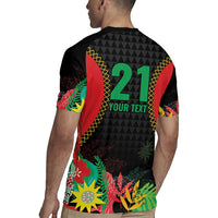 Custom Caribbean Cricket St Kitts and Nevis Rugby Jersey Two Islands One Fire Patriots Crown 2025 - Black - Wonder Print Shop