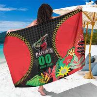 Custom Caribbean Cricket St Kitts and Nevis Sarong Two Islands One Fire Patriots Crown 2025 - Black - Wonder Print Shop