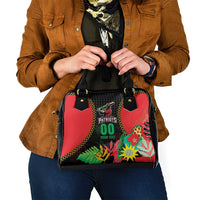 Custom Caribbean Cricket St Kitts and Nevis Shoulder Handbag Two Islands One Fire Patriots Crown 2025 - Black - Wonder Print Shop