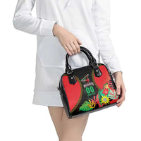 Custom Caribbean Cricket St Kitts and Nevis Shoulder Handbag Two Islands One Fire Patriots Crown 2025 - Black - Wonder Print Shop