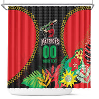 Custom Caribbean Cricket St Kitts and Nevis Shower Curtain Two Islands One Fire Patriots Crown 2025 - Black - Wonder Print Shop