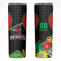 Custom Caribbean Cricket St Kitts and Nevis Skinny Tumbler Two Islands One Fire Patriots Crown 2025 - Black - Wonder Print Shop