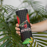 Custom Caribbean Cricket St Kitts and Nevis Skinny Tumbler Two Islands One Fire Patriots Crown 2025 - Black - Wonder Print Shop