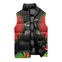 Custom Caribbean Cricket St Kitts and Nevis Sleeveless Puffer Jacket Two Islands One Fire Patriots Crown 2025 - Black - Wonder Print Shop