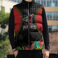 Custom Caribbean Cricket St Kitts and Nevis Sleeveless Puffer Jacket Two Islands One Fire Patriots Crown 2025 - Black - Wonder Print Shop