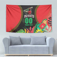 Custom Caribbean Cricket St Kitts and Nevis Tapestry Two Islands One Fire Patriots Crown 2025 - Black - Wonder Print Shop