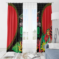 Custom Caribbean Cricket St Kitts and Nevis Window Curtain Two Islands One Fire Patriots Crown 2025 - Black - Wonder Print Shop