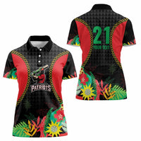 Custom Caribbean Cricket St Kitts and Nevis Women Polo Shirt Two Islands One Fire Patriots Crown 2025 - Black - Wonder Print Shop