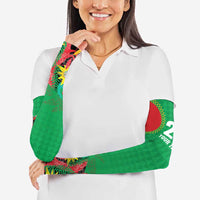 Custom Caribbean Cricket St Kitts and Nevis Arm Sleeves Two Islands One Fire Patriots Crown 2025 - Green - Wonder Print Shop