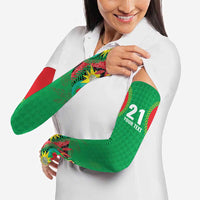 Custom Caribbean Cricket St Kitts and Nevis Arm Sleeves Two Islands One Fire Patriots Crown 2025 - Green - Wonder Print Shop
