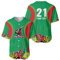 Custom Caribbean Cricket St Kitts and Nevis Baseball Jersey Two Islands One Fire Patriots Crown 2025 - Green - Wonder Print Shop