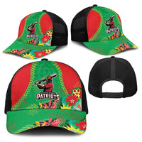 Caribbean Cricket St Kitts and Nevis Baseball Net Cap Two Islands One Fire Patriots Crown 2025 - Green - Wonder Print Shop