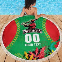 Custom Caribbean Cricket St Kitts and Nevis Beach Blanket Two Islands One Fire Patriots Crown 2025 - Green - Wonder Print Shop