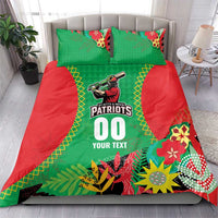 Custom Caribbean Cricket St Kitts and Nevis Bedding Set Two Islands One Fire Patriots Crown 2025 - Green - Wonder Print Shop
