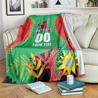 Custom Caribbean Cricket St Kitts and Nevis Blanket Two Islands One Fire Patriots Crown 2025 - Green - Wonder Print Shop