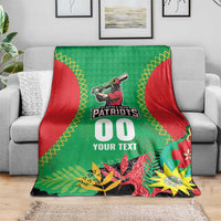 Custom Caribbean Cricket St Kitts and Nevis Blanket Two Islands One Fire Patriots Crown 2025 - Green - Wonder Print Shop
