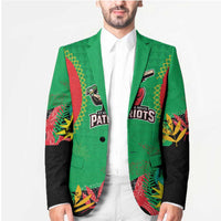 Custom Caribbean Cricket St Kitts and Nevis Blazer Two Islands One Fire Patriots Crown 2025 - Green - Wonder Print Shop