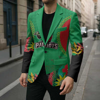 Custom Caribbean Cricket St Kitts and Nevis Blazer Two Islands One Fire Patriots Crown 2025 - Green - Wonder Print Shop
