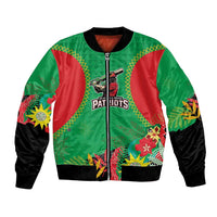 Custom Caribbean Cricket St Kitts and Nevis Bomber Jacket Two Islands One Fire Patriots Crown 2025 - Green - Wonder Print Shop
