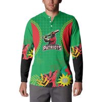 Custom Caribbean Cricket St Kitts and Nevis Button Sweatshirt Two Islands One Fire Patriots Crown 2025 - Green - Wonder Print Shop