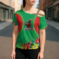 Custom Caribbean Cricket St Kitts and Nevis Cross Shoulder Shirt Two Islands One Fire Patriots Crown 2025 - Green - Wonder Print Shop