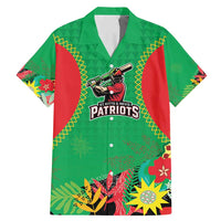 Custom Caribbean Cricket St Kitts and Nevis Family Matching Mermaid Dress and Hawaiian Shirt Two Islands One Fire Patriots Crown 2025 - Green - Wonder Print Shop