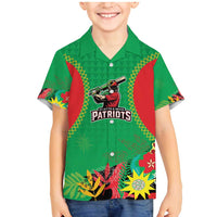 Custom Caribbean Cricket St Kitts and Nevis Family Matching Mermaid Dress and Hawaiian Shirt Two Islands One Fire Patriots Crown 2025 - Green - Wonder Print Shop