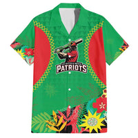 Custom Caribbean Cricket St Kitts and Nevis Family Matching Off Shoulder Short Dress and Hawaiian Shirt Two Islands One Fire Patriots Crown 2025 - Green - Wonder Print Shop