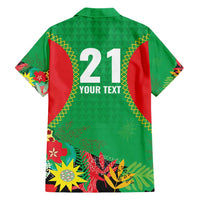 Custom Caribbean Cricket St Kitts and Nevis Hawaiian Shirt Two Islands One Fire Patriots Crown 2025 - Green - Wonder Print Shop
