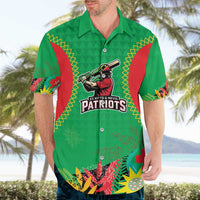 Custom Caribbean Cricket St Kitts and Nevis Hawaiian Shirt Two Islands One Fire Patriots Crown 2025 - Green - Wonder Print Shop