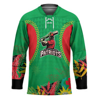 Custom Caribbean Cricket St Kitts and Nevis Hockey Jersey Two Islands One Fire Patriots Crown 2025 - Green - Wonder Print Shop