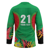 Custom Caribbean Cricket St Kitts and Nevis Hockey Jersey Two Islands One Fire Patriots Crown 2025 - Green - Wonder Print Shop