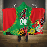 Custom Caribbean Cricket St Kitts and Nevis Hooded Blanket Two Islands One Fire Patriots Crown 2025 - Green - Wonder Print Shop