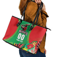 Custom Caribbean Cricket St Kitts and Nevis Leather Tote Bag Two Islands One Fire Patriots Crown 2025 - Green - Wonder Print Shop