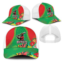 Caribbean Cricket St Kitts and Nevis Mesh Trucker Cap Two Islands One Fire Patriots Crown 2025 - Green - Wonder Print Shop